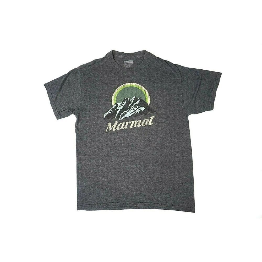Marmot SHORT SLEEVE GRAY T shirt size MEDIUM M Marmot mountain